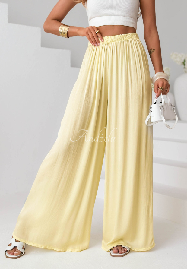 Viskose-Hose wide leg Letter To Summer Gelb