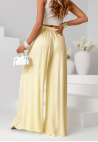 Material Hose wide leg z gumką Taille Tropical Paradise Rosa