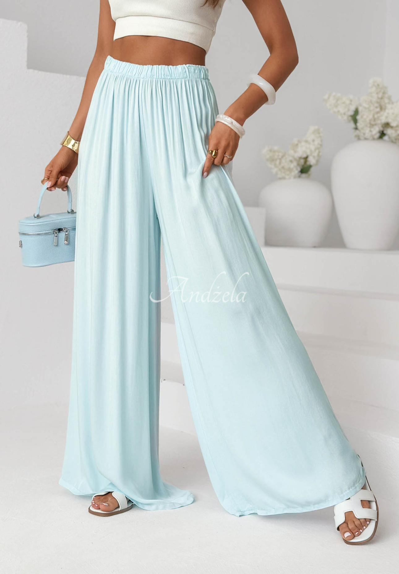 Viskose-Hose wide leg Letter To Summer Himmelblau