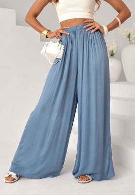 Letter To Summer Blue Wide-Leg Viscose Pants II