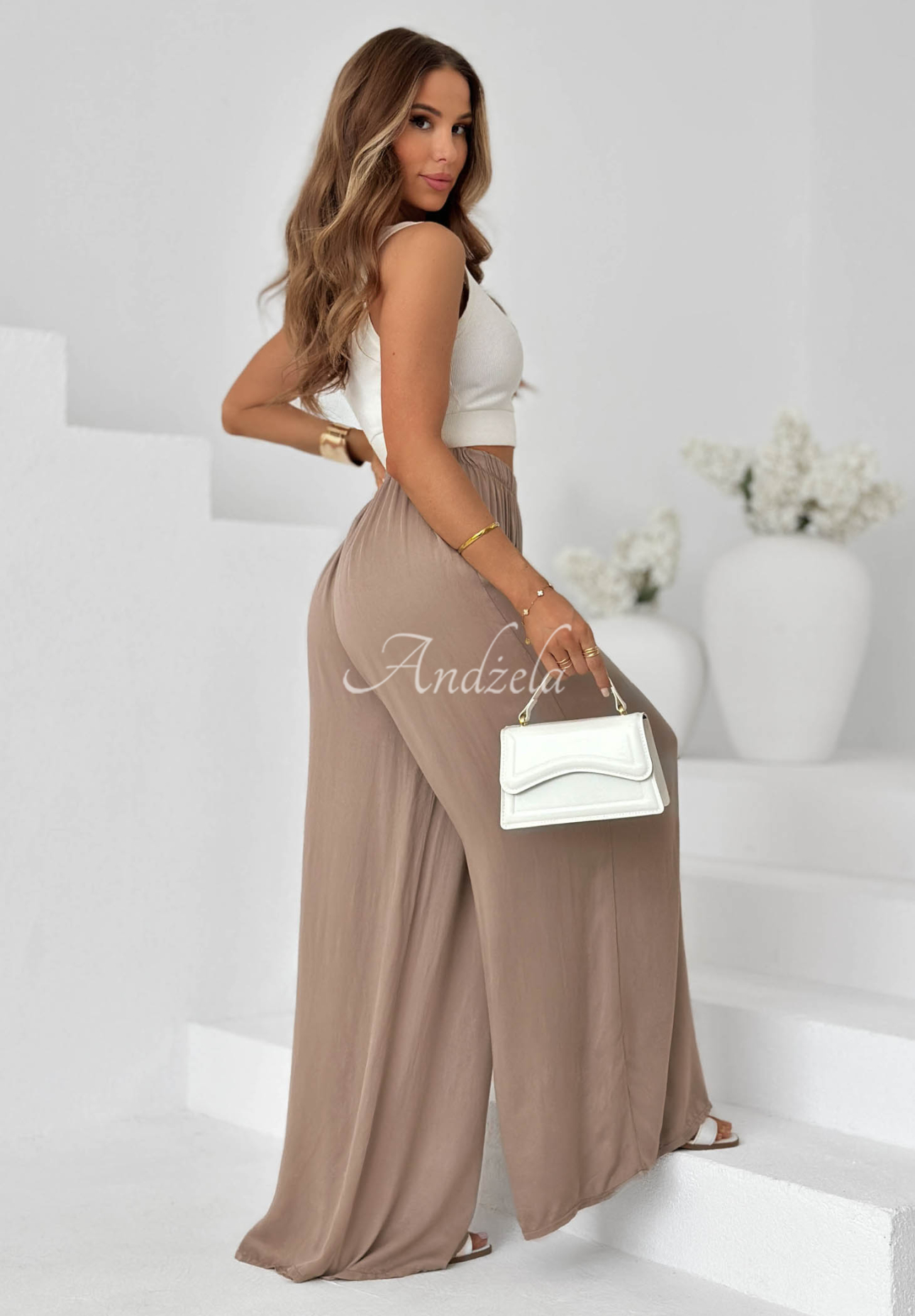 Letter To Summer Mokka II Wide-Leg Viscose Pants