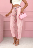 Material Hose z paskiem Soft Blossom Mokkafarben