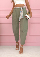 Material Hose z paskiem Soft Blossom Mokkafarben