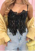 Gorsetowy top z koronką Chloe Beige