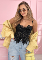 Gorsetowy top z koronką Chloe Beige