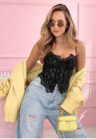 Gorsetowy top z koronką Chloe Beige