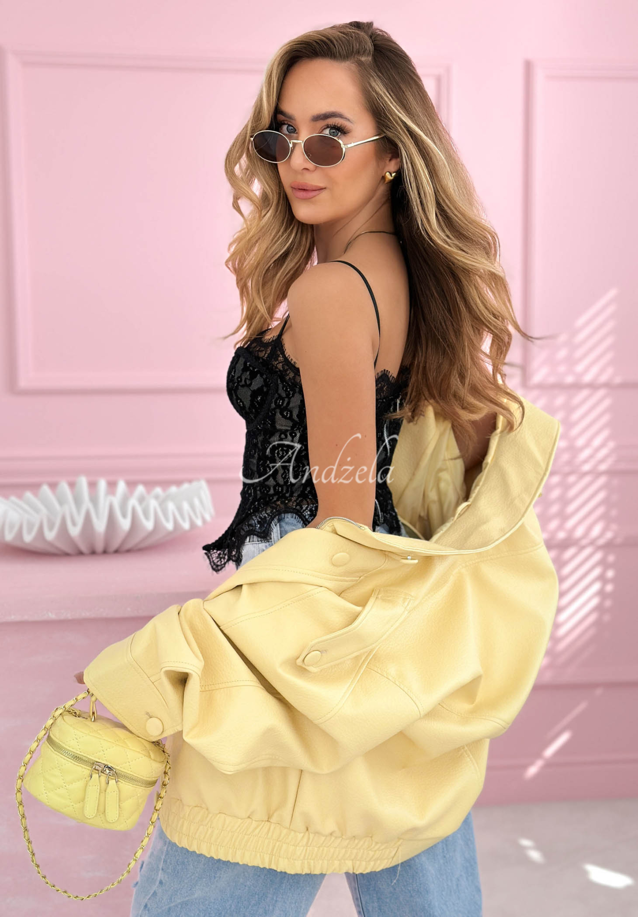 Korsett-Top mit Spitze Chloe Schwarz