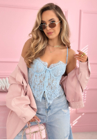 Gorsetowy top z koronką Chloe Beige