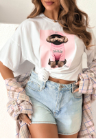 T-Shirt z nadrukiem Puppy biało-Rosa