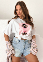 T-Shirt z nadrukiem Puppy biało-Rosa