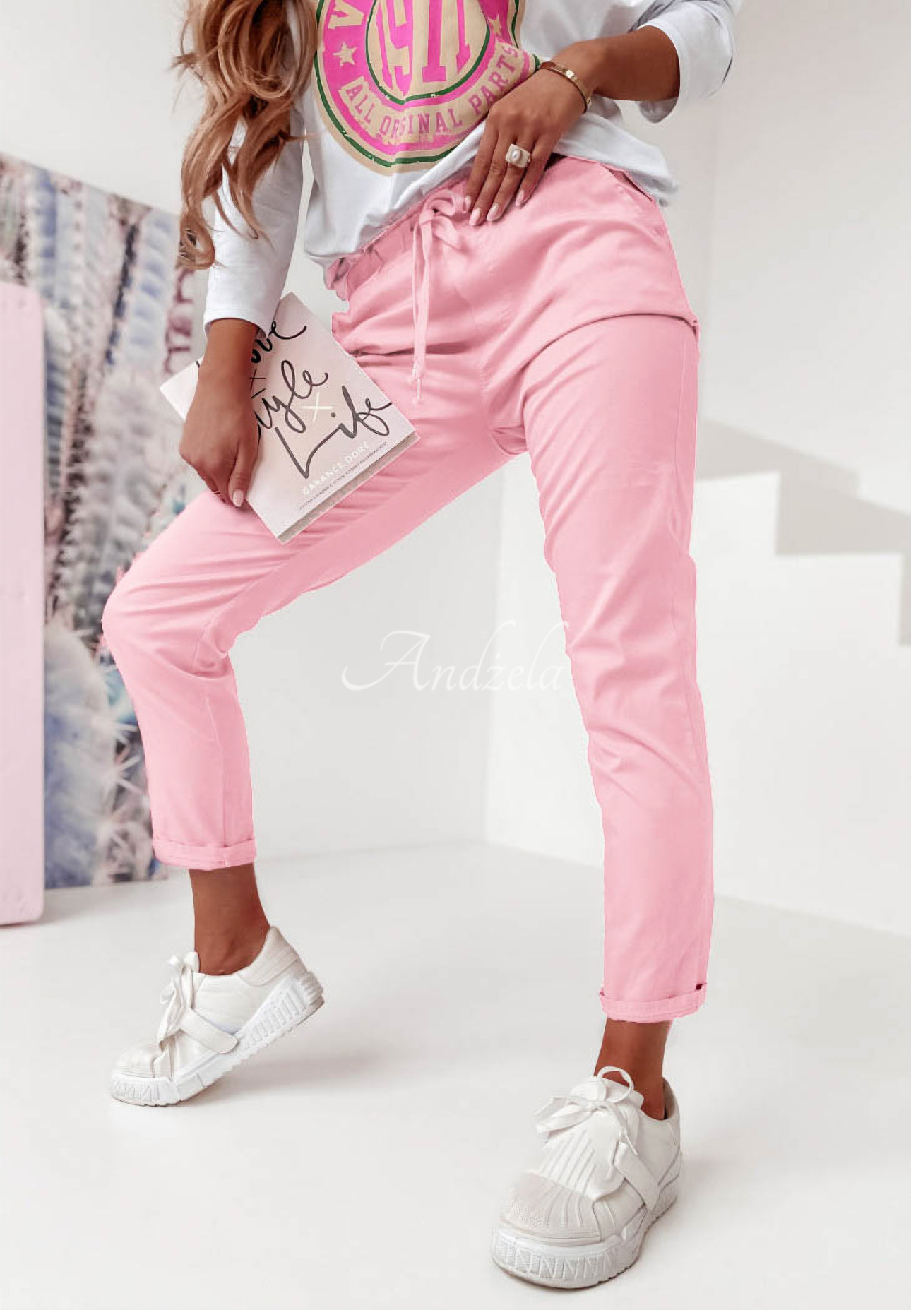 Wind Light Pink Cotton Pants