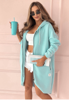 Długa bluza z kapturem Peaceful Mind błękitna