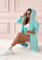 Długa bluza z kapturem Peaceful Mind błękitna