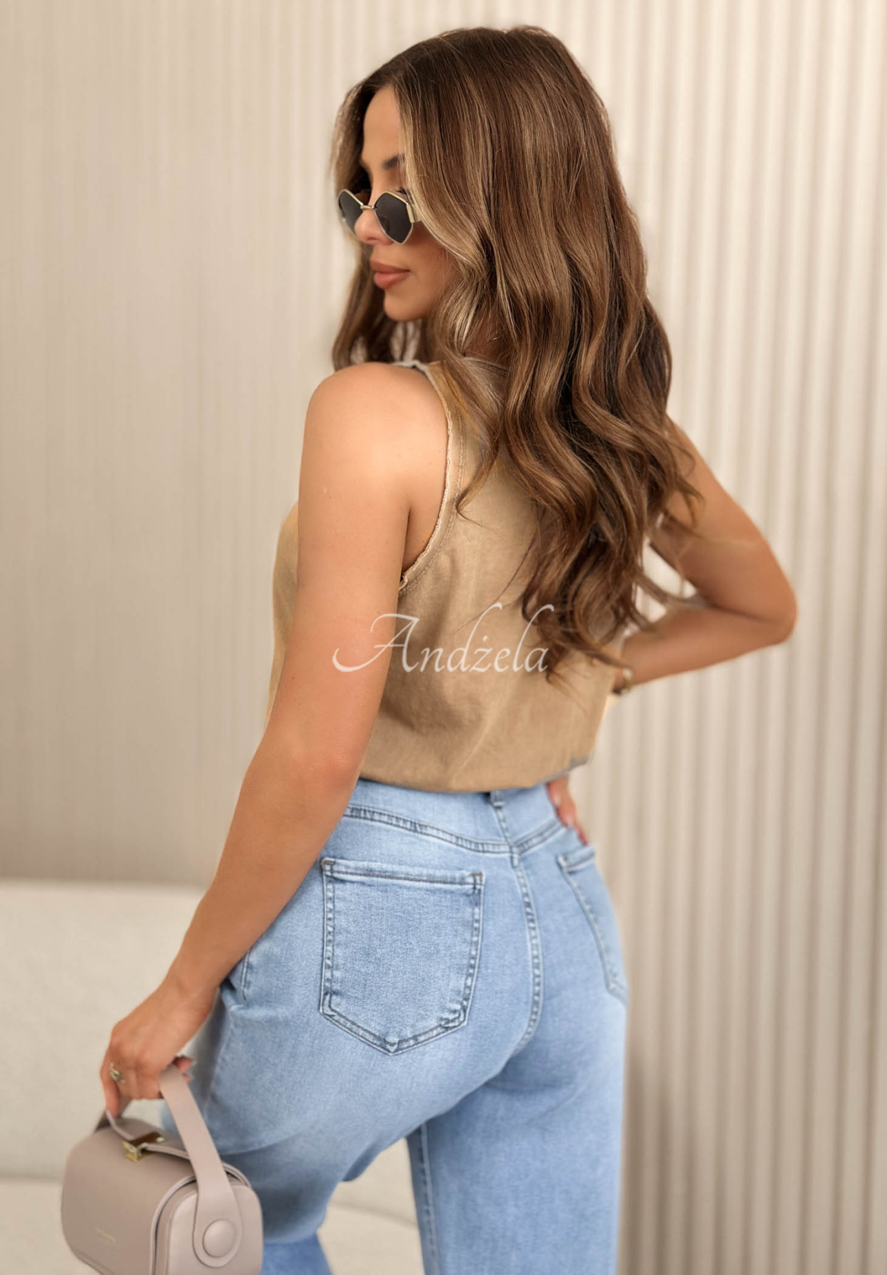 Jeanshose mom fit Amadeo Blau