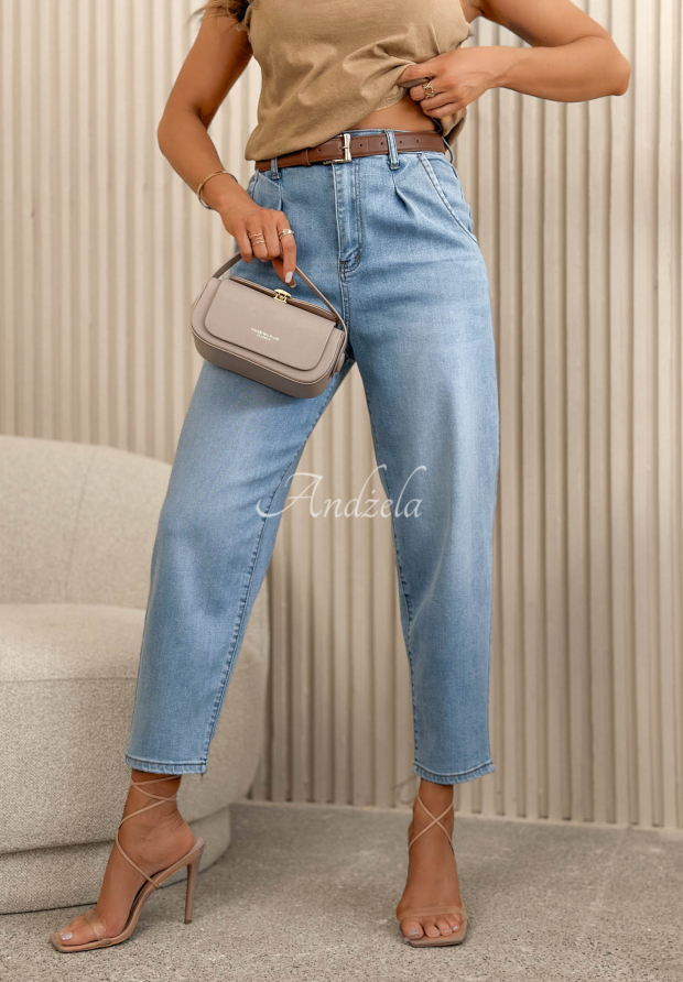 Jeanshose mom fit Amadeo Blau