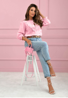 Hemd z koronkowymi falbankami Sweet Lace Puderrosa