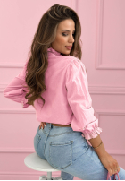 Koszula z koronkowymi falbankami Sweet Lace pudrowy róż