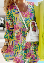 Kwiecista Kleid z falbankami Flower Season Gelb