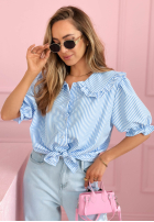 Hemd z kołnierzem w paski Kaya Himmelblau