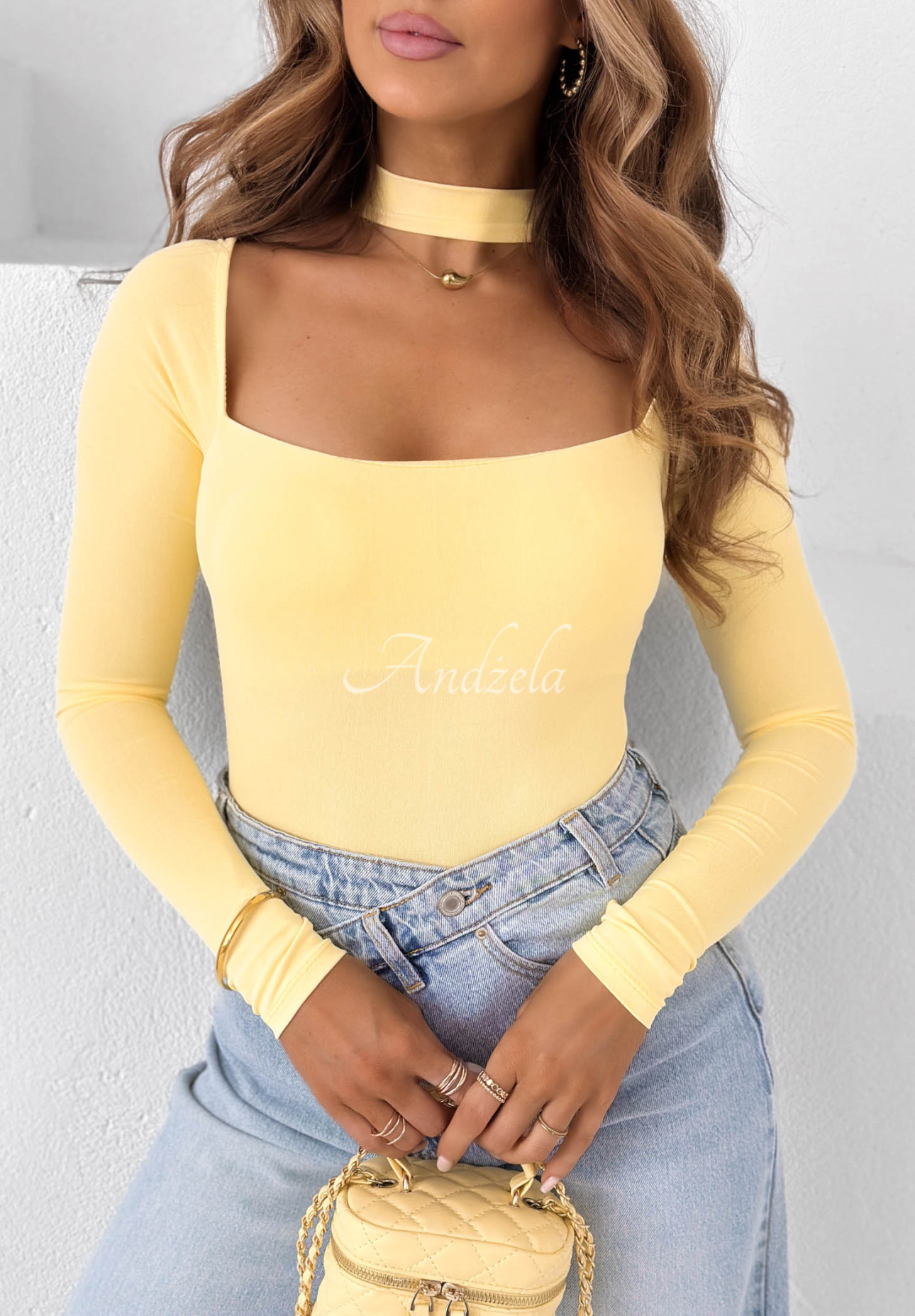 Body mit Choker Dreamy Day Gelb
