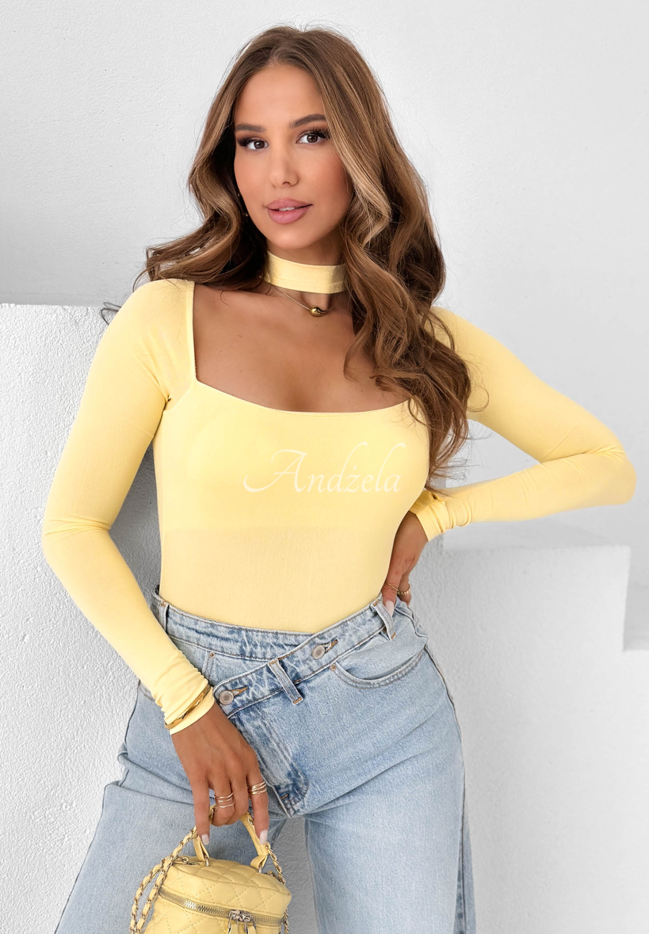 Body mit Choker Dreamy Day Gelb