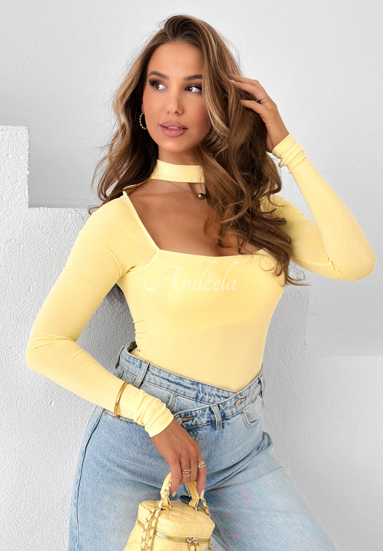 Body mit Choker Dreamy Day Gelb