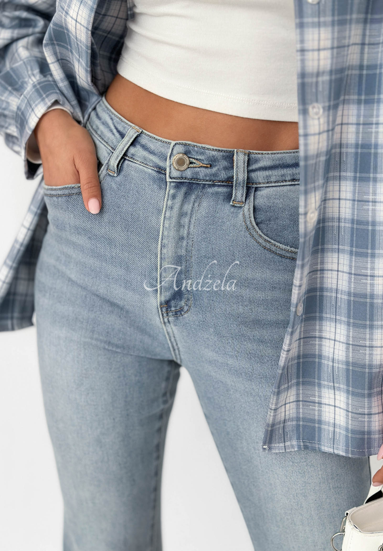 Ausgestellte Jeanshose Denim Elegance Blau