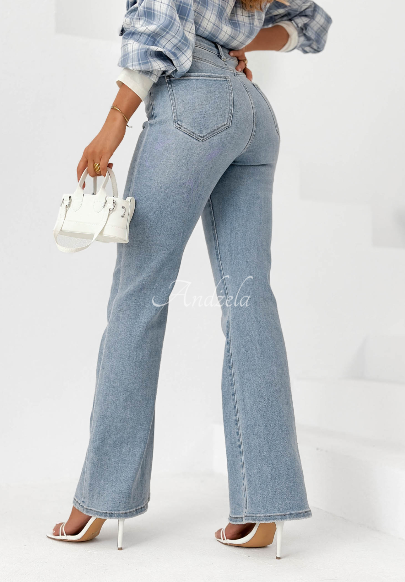 Ausgestellte Jeanshose Denim Elegance Blau