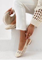 Koronkowe Ballerinas z odkrytą piętą