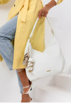 Skórzana Tasche z brelokiem Arlette Ecru