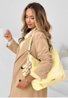 Skórzana Tasche z brelokiem Arlette Ecru