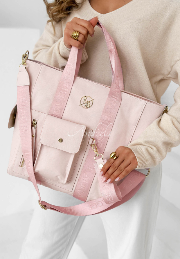 Lederhandtasche Georgina Puderrosa