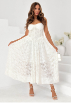 Koronkowa Kleid maxi z gorsetową górą Summer Amour Weiß