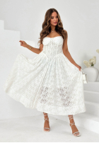 Koronkowa Kleid maxi z gorsetową górą Summer Amour Weiß