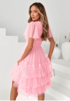 Tiulowa Kleid midi z falbankami Pretty Princess Rosa