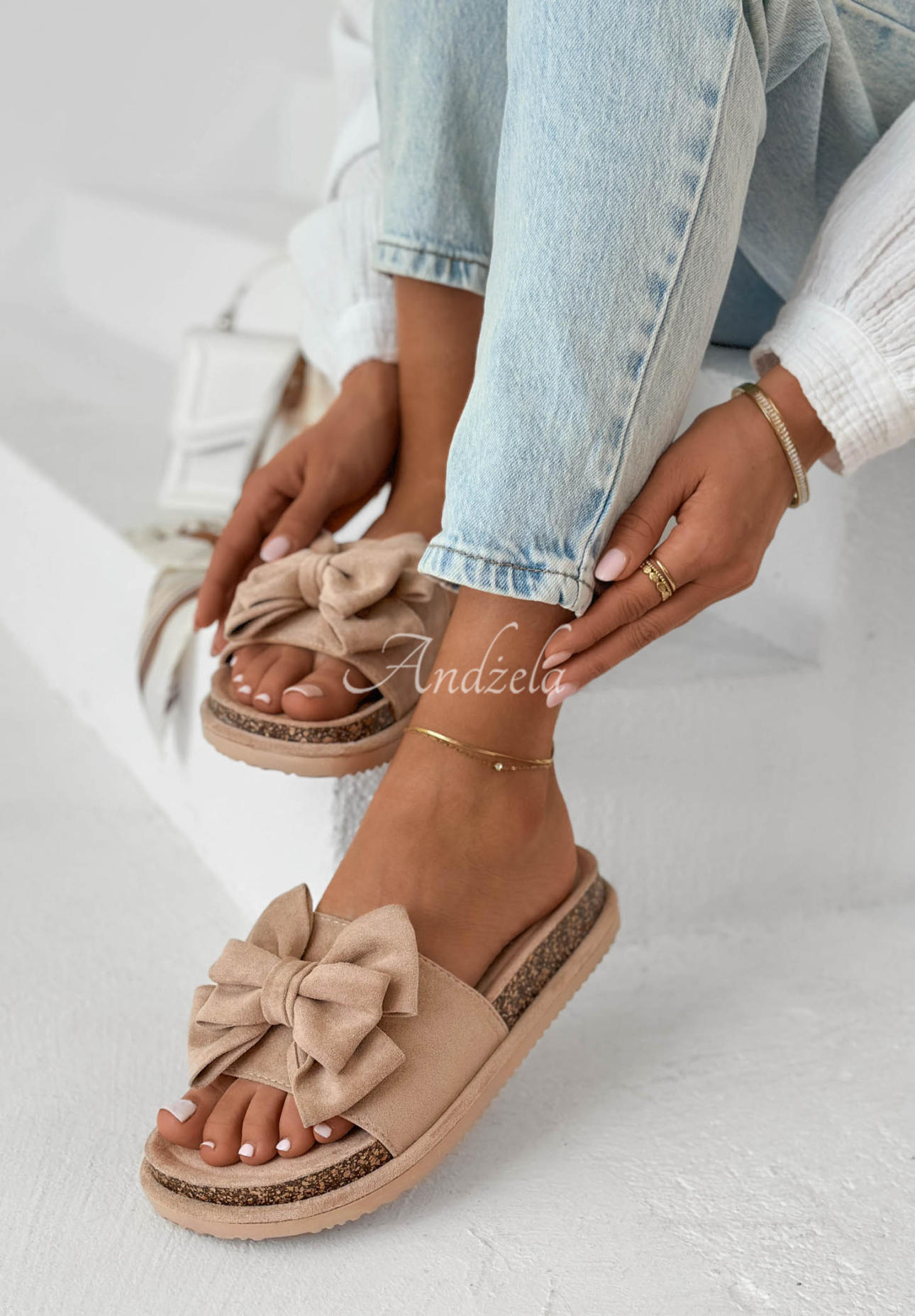 Flip-Flops mit Schleife Ismeralda Beige