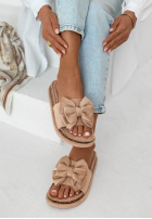 Pantoletten z kokardką Ismeralda Schwarz