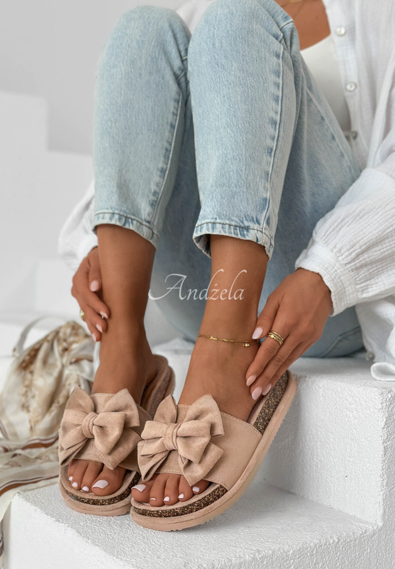 Flip-Flops mit Schleife Ismeralda Beige