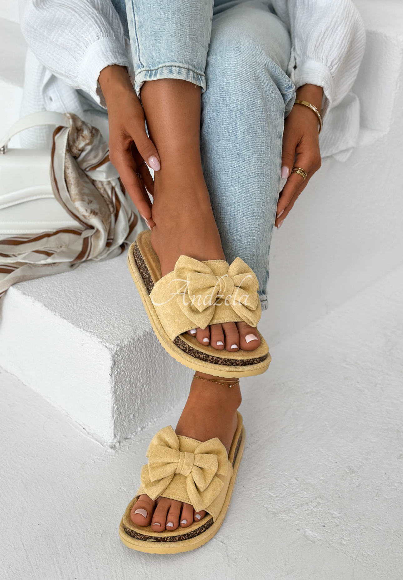 Flip-Flops mit Schleife Ismeralda Gelb