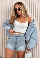 Jeans Shorts z koronką i kryształkami Astrini Hellblau