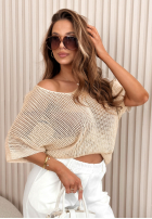 Leicht ażurowy Pullover oversize Sweet Gelato Rosa