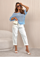 Leicht ażurowy Pullover oversize Sweet Gelato Rosa