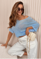 Leicht ażurowy Pullover oversize Sweet Gelato Rosa