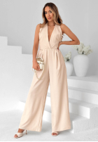 Kleid maxi z wiązaniem Just Be Mine Beige