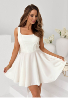 Kleid mini z kokardą Take The Style Ecru