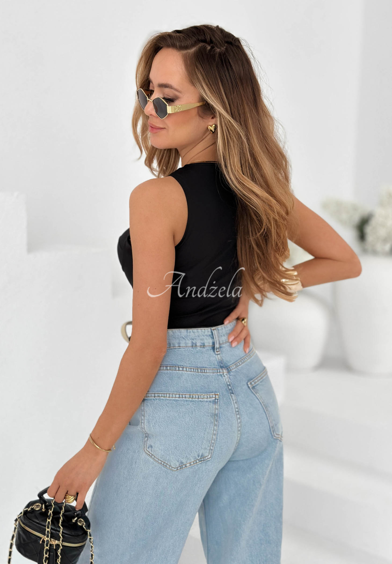 Top mit Choker Don’t Be Late Schwarz