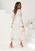 Koronkowa Kleid z paskiem Feel This Way Ecru