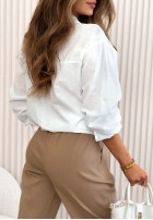 Hemd z koronkowymi kwiatami Lacy Flora Weiß