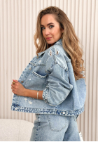 Jeans Jacke z przetarciami Tell Me How Blau
