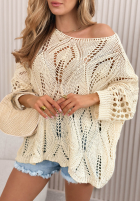 Ażurowy Pullover Nayami Ecru